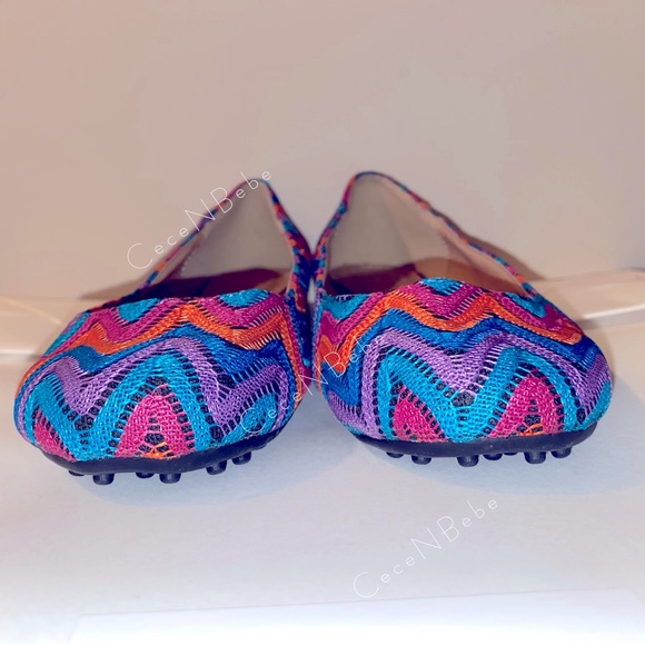 ❤️HostPick🌟US7🌈Rainbow Stripe Chevron Heringbone Easter Embroidery BALLET FLAT - Picture 6 of 9